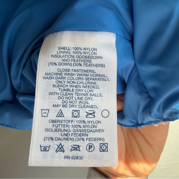 Lands' End Men’s M Down Vest Light Blue Quilted Sleeveless Goose Puffer Jacket - Picture 6 of 7